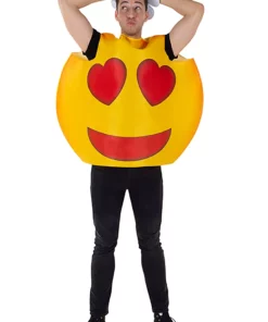Dress Up America Emoji Heart Smiley Costume For Adults -Wonderful Halloween Costumes Shop adult emoji heart smiley alt 2