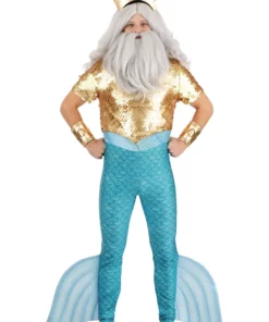 Fun Costumes Disney The Little Mermaid King Triton Costume For Men -Wonderful Halloween Costumes Shop adult king triton costume alt 11