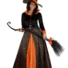 Suzhou Zhongsheng Imp & Exp Co., Ltd Adult Sparkling Orange Witch Costume