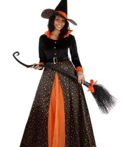 Suzhou Zhongsheng Imp & Exp Co., Ltd Adult Sparkling Orange Witch Costume