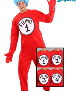 Elope Deluxe Cat In The Hat Thing 1 And 2 Adult Costume