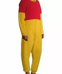 MJC International Winnie The Pooh Sherpa Onesie For Adults -Wonderful Halloween Costumes Shop adult winnie the pooh sherpa onesie alt 2
