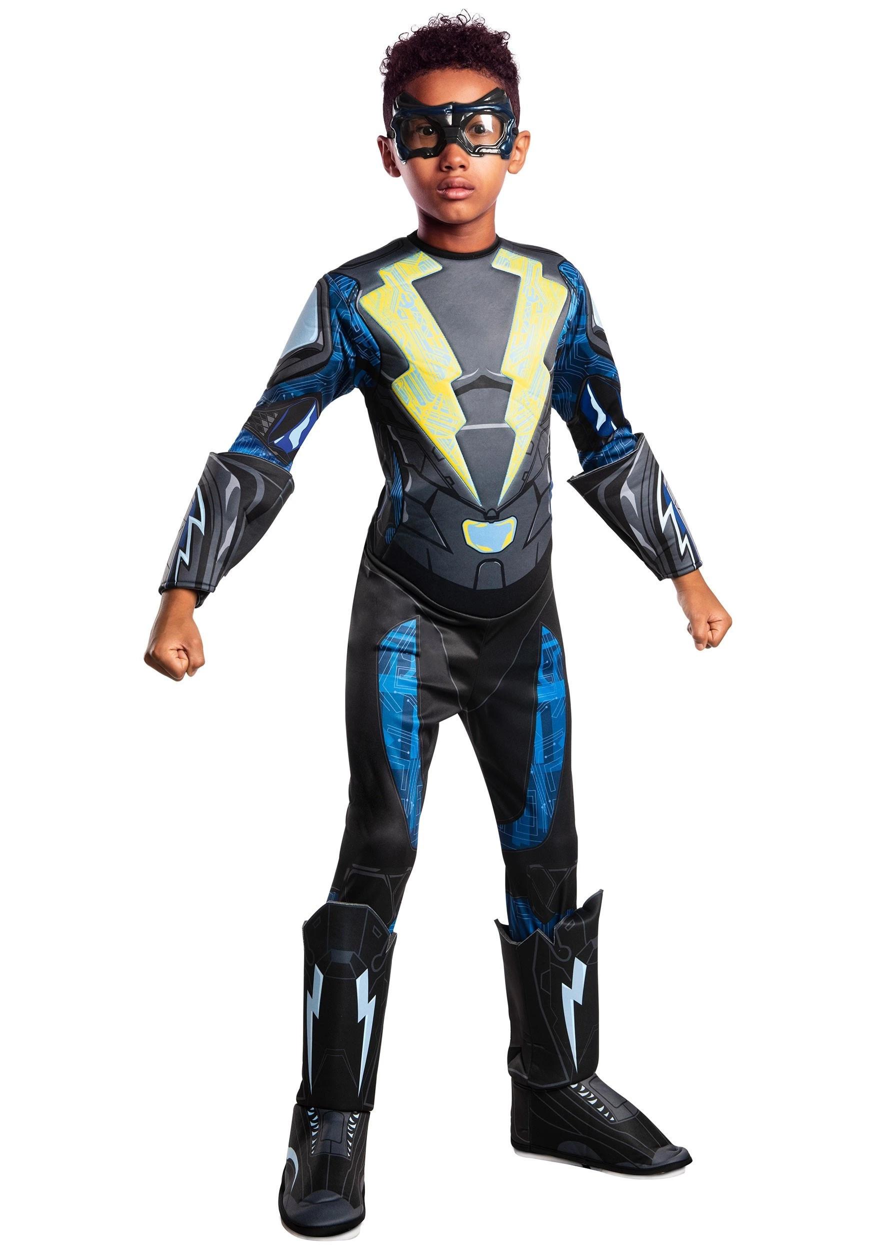Rubies Costume Co. Inc Black Lightning Kids Deluxe Costume 3 Rubies Costume Co. Inc Black Lightning Kids Deluxe Costume
