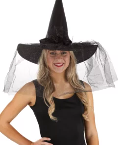 Role Party Sparkly Black Witch Hat For Women