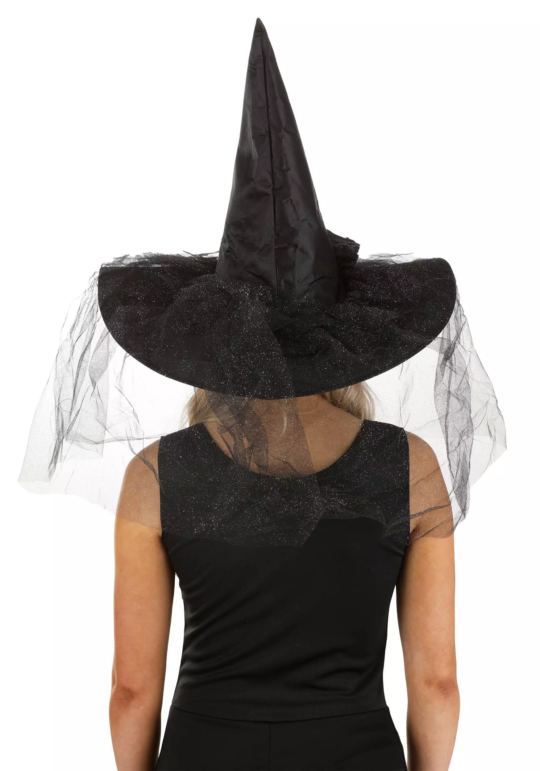 Role Party Sparkly Black Witch Hat For Women 4 Role Party Sparkly Black Witch Hat For Women - Image 2