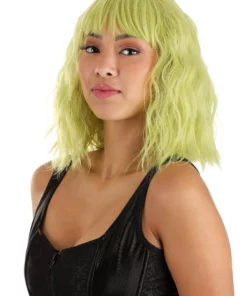 Partytime Wig Blonde And Green Wavy Wig Accessory -Wonderful Halloween Costumes Shop blonde and green wavy wig alt 2