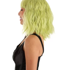 Partytime Wig Blonde And Green Wavy Wig Accessory -Wonderful Halloween Costumes Shop blonde and green wavy wig alt 3