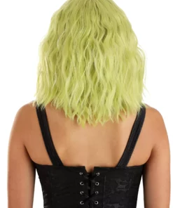 Partytime Wig Blonde And Green Wavy Wig Accessory -Wonderful Halloween Costumes Shop blonde and green wavy wig alt 4