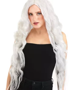 Partytime Wig Long Bright White Wavy Wig