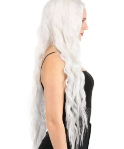 Partytime Wig Long Bright White Wavy Wig 8 Partytime Wig Long Bright White Wavy Wig -Wonderful Halloween Costumes Shop bright white long wavy wig alt 2