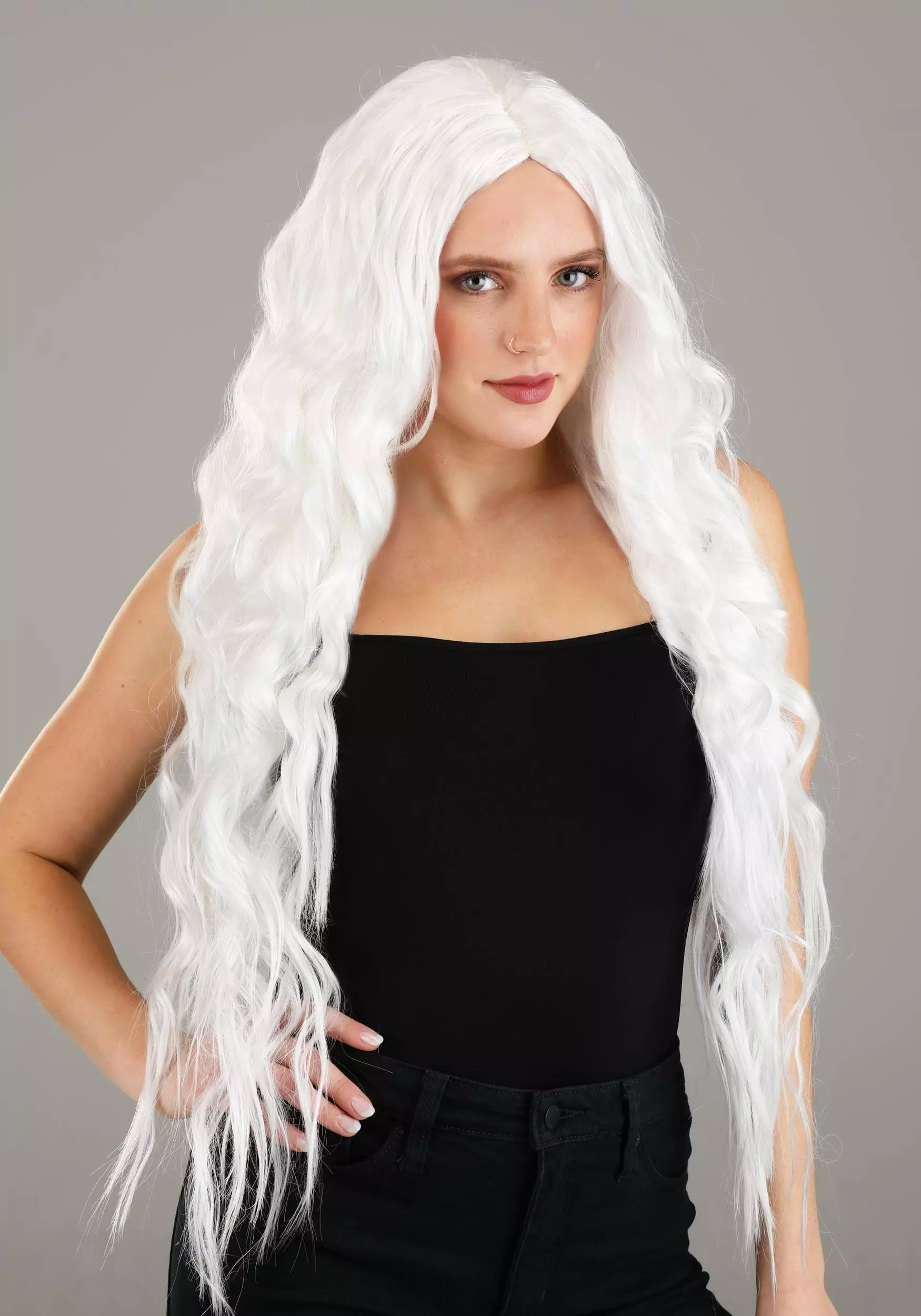 Partytime Wig Long Bright White Wavy Wig 6 Partytime Wig Long Bright White Wavy Wig - Image 4