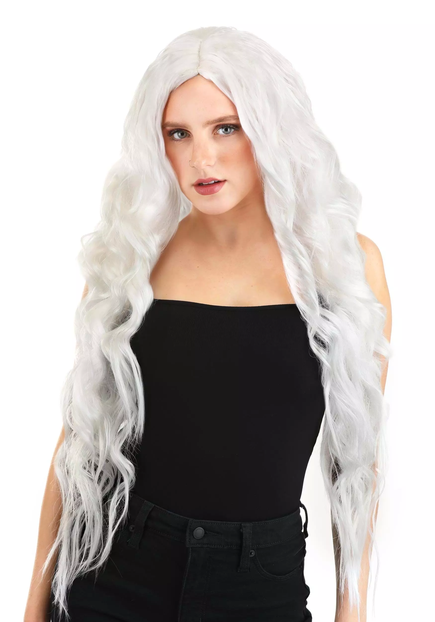 Partytime Wig Long Bright White Wavy Wig 3 Partytime Wig Long Bright White Wavy Wig