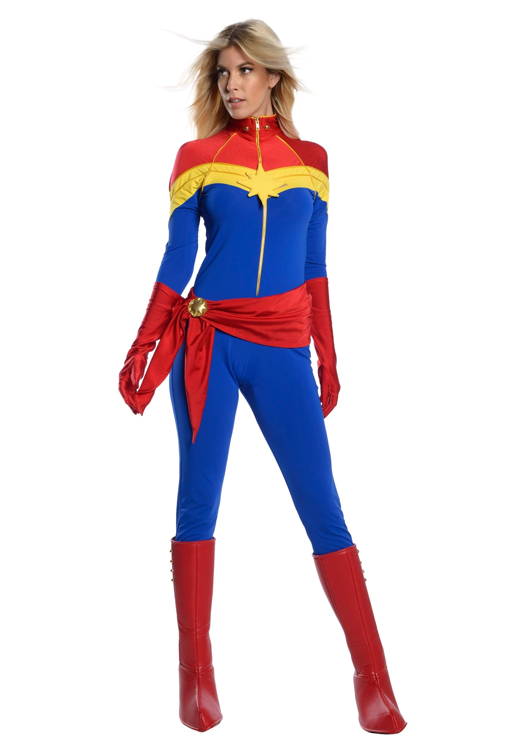 Charades Women's Classic Captain Marvel Premium Cosplay Costume 3 Charades Women's Classic Captain Marvel Premium Cosplay Costume