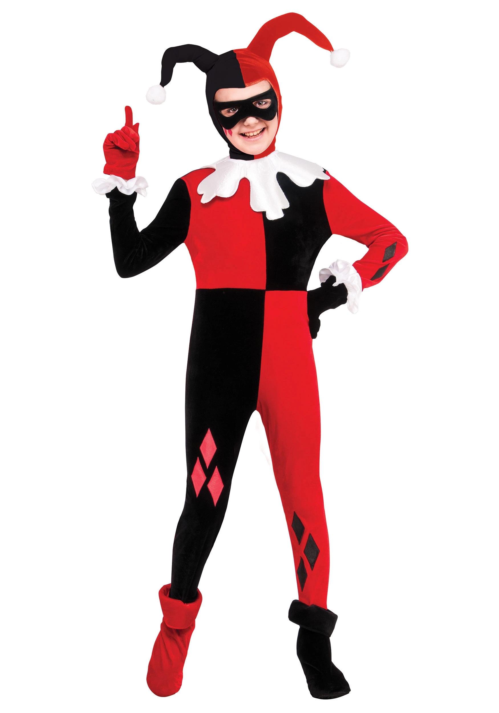 Rubies Costume Co. Inc Kid's Harley Quinn Jumpsuit Costume 6 Rubies Costume Co. Inc Kid's Harley Quinn Jumpsuit Costume - Image 4