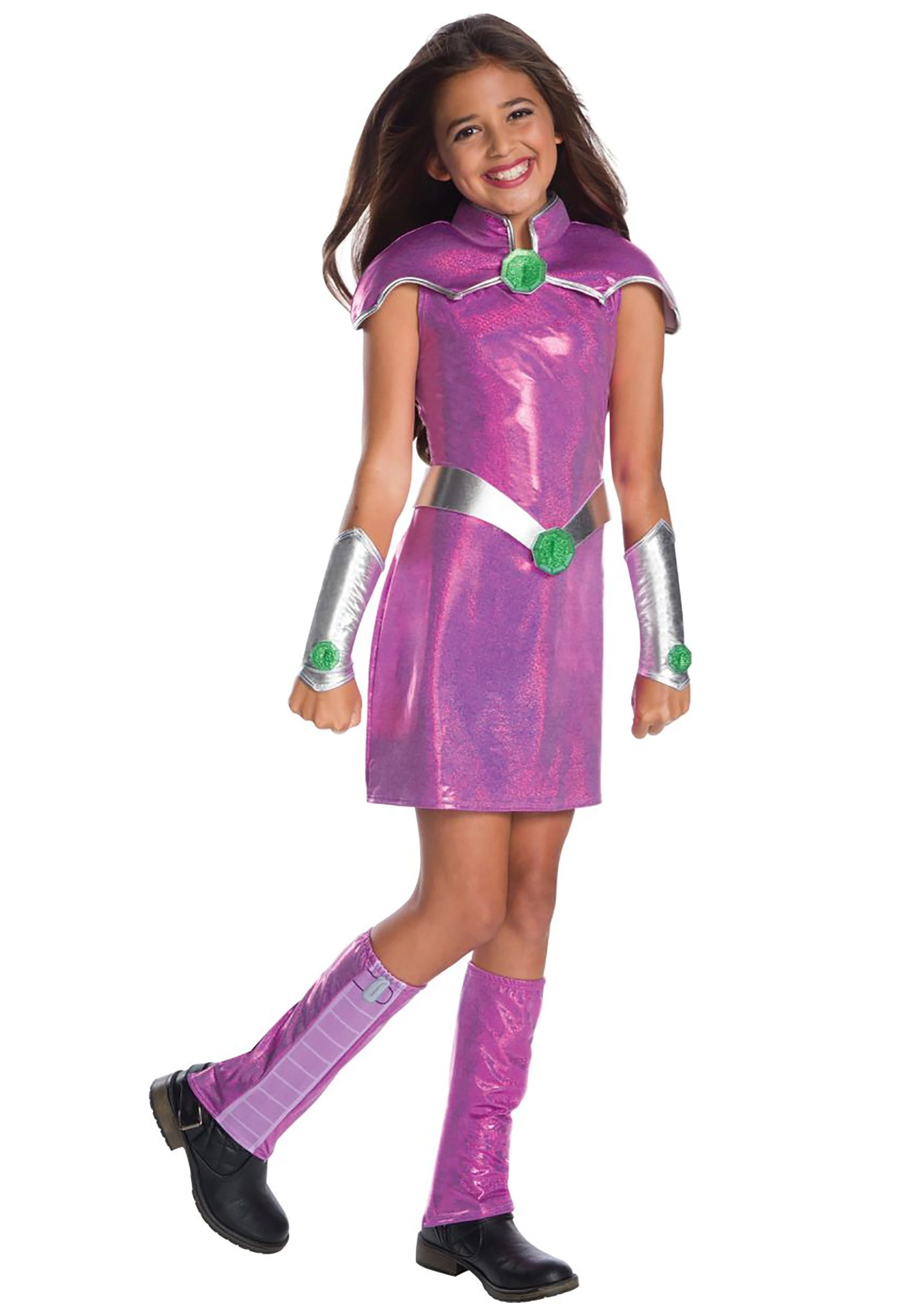Rubies Costume Co. Inc Girls DC Superhero Girls Deluxe Starfire Costume 3 Rubies Costume Co. Inc Girls DC Superhero Girls Deluxe Starfire Costume