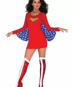 Rubies Costume Co. Inc Women's Wonder Woman DC Cape Dress Costume