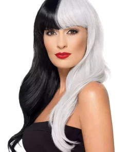Smiffys Black And Grey Deluxe Heat Stylable Wig