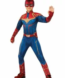 Rubies Costume Co. Inc Deluxe Kid's Captain Marvel Costume -Wonderful Halloween Costumes Shop deluxe captain marvel child costume alt1