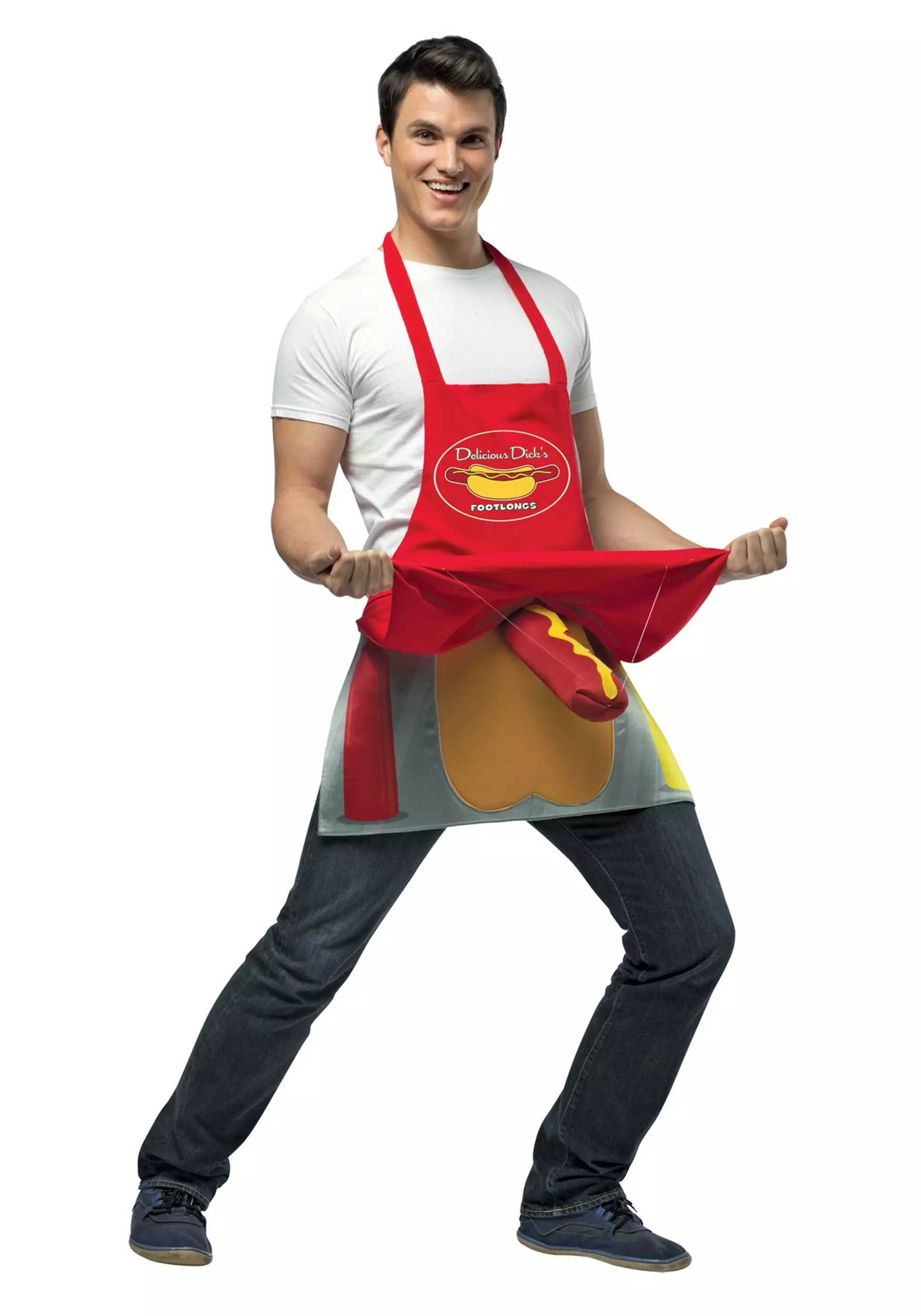 Morris Costumes Dirty Hot Dog Red Apron 4 Morris Costumes Dirty Hot Dog Red Apron - Image 2