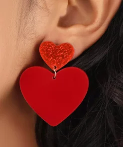 Anarchy Street Double Heart Drop Lucite Earrings