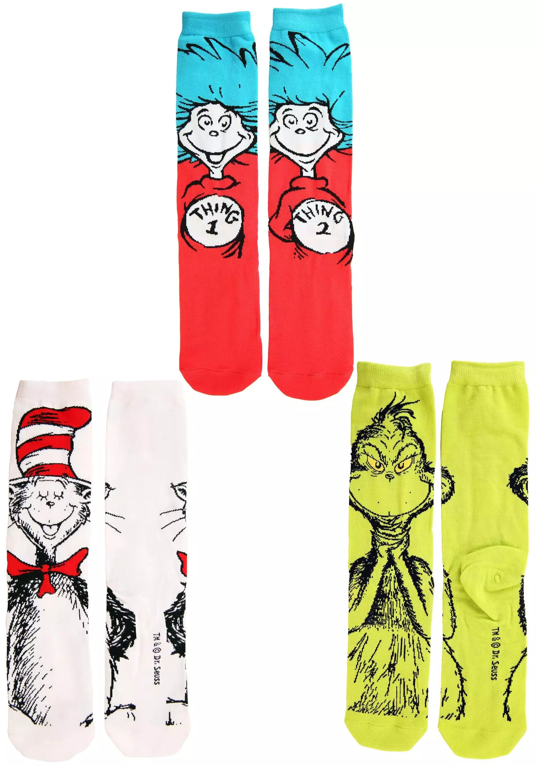 Elope Adult Dr. Seuss Characters Crew Sock 3 Pair Set 8 Elope Adult Dr. Seuss Characters Crew Sock 3 Pair Set - Image 6
