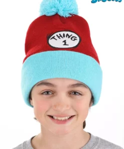 Nanjing Sylva International Trading Co. Ltd Dr. Seuss Thing 1 Pom Pom Beanie