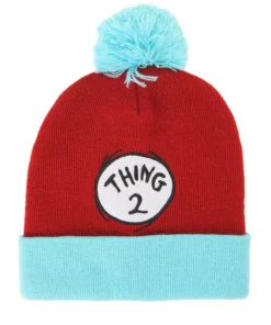 Nanjing Sylva International Trading Co. Ltd Dr. Seuss Thing 2 Pom Pom Beanie -Wonderful Halloween Costumes Shop dr suess thing 2 pom beanie alt 2