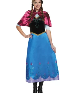 Disguise Frozen Traveling Anna Deluxe Costume For Women -Wonderful Halloween Costumes Shop frozen traveling anna deluxe costume alt 1