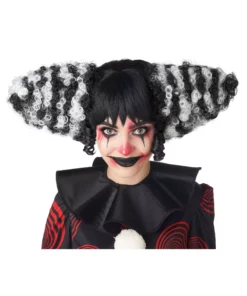 California Costume Collection Black And White Clown Funhouse Wig