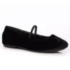 Ellie Girls Black Crescent Witch Ballet Flat Shoes