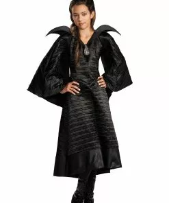 Disguise Girls Deluxe Black Maleficent Christening Gown Costume