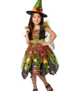 Rubies Costume Co. Inc Light Up Green Witch Costume For Girls