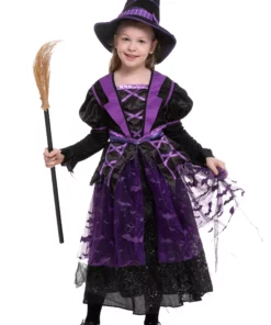 Joyin Light Up Purple Bat Witch Costume For Girls -Wonderful Halloween Costumes Shop girls light up purple bat witch costume alt 2
