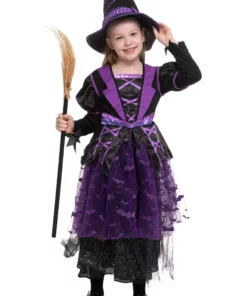 Joyin Light Up Purple Bat Witch Costume For Girls -Wonderful Halloween Costumes Shop girls light up purple bat witch costume alt 4