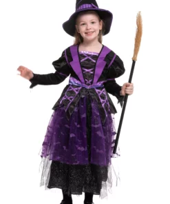 Joyin Light Up Purple Bat Witch Costume For Girls -Wonderful Halloween Costumes Shop girls light up purple bat witch costume alt 5
