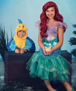 LF Products Pte. Ltd. Disney Little Mermaid Ariel Costume For Girls -Wonderful Halloween Costumes Shop girls little mermaid ariel costume alt 2