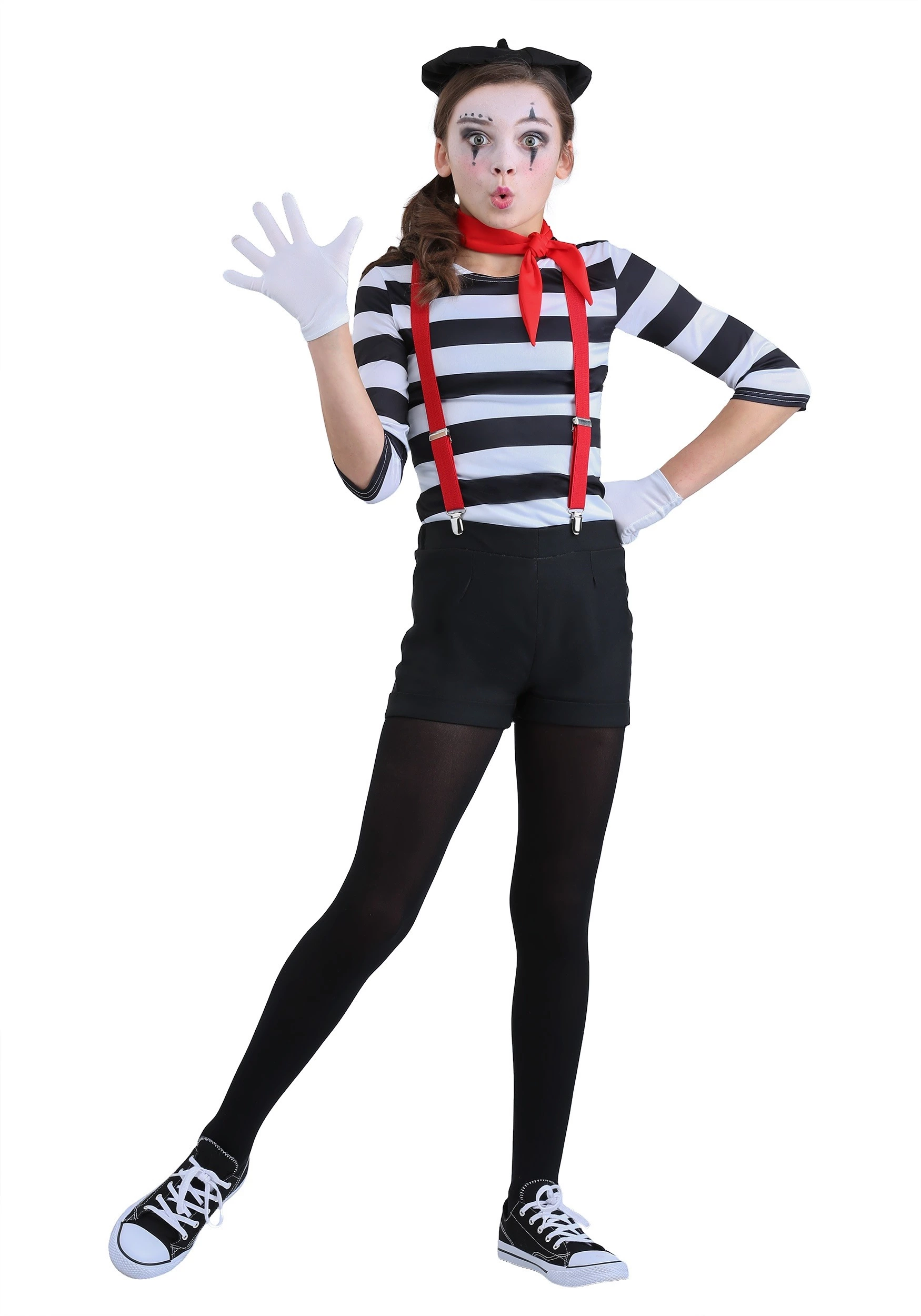 Fun Costumes Mime Girl's Costume 3 Fun Costumes Mime Girl's Costume
