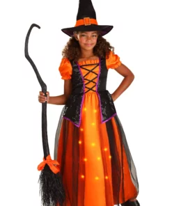 LF Products Pte. Ltd. Orange Light-Up Witch Costume For Girls