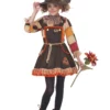 California Costume Collection Girls Patchwork Scarecrow Costume With Flower -Wonderful Halloween Costumes Shop girls patchwork scarecrow costume