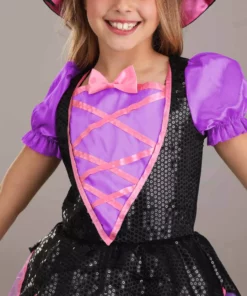 LF Products Pte. Ltd. Pink Light-Up Witch Costume For Girls -Wonderful Halloween Costumes Shop girls pink light up witch costume alt 3