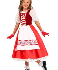 A Leading Role Premium Realistic Girls Red Riding Hood Costume -Wonderful Halloween Costumes Shop girls premium red riding hood costume alt2