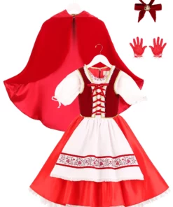 A Leading Role Premium Realistic Girls Red Riding Hood Costume -Wonderful Halloween Costumes Shop girls premium red riding hood costume flat