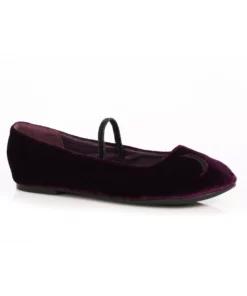 Ellie Girls Purple Crescent Witch Ballet Flat Shoes