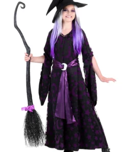 Fun Costumes Girls Purple Moon Witch Costume