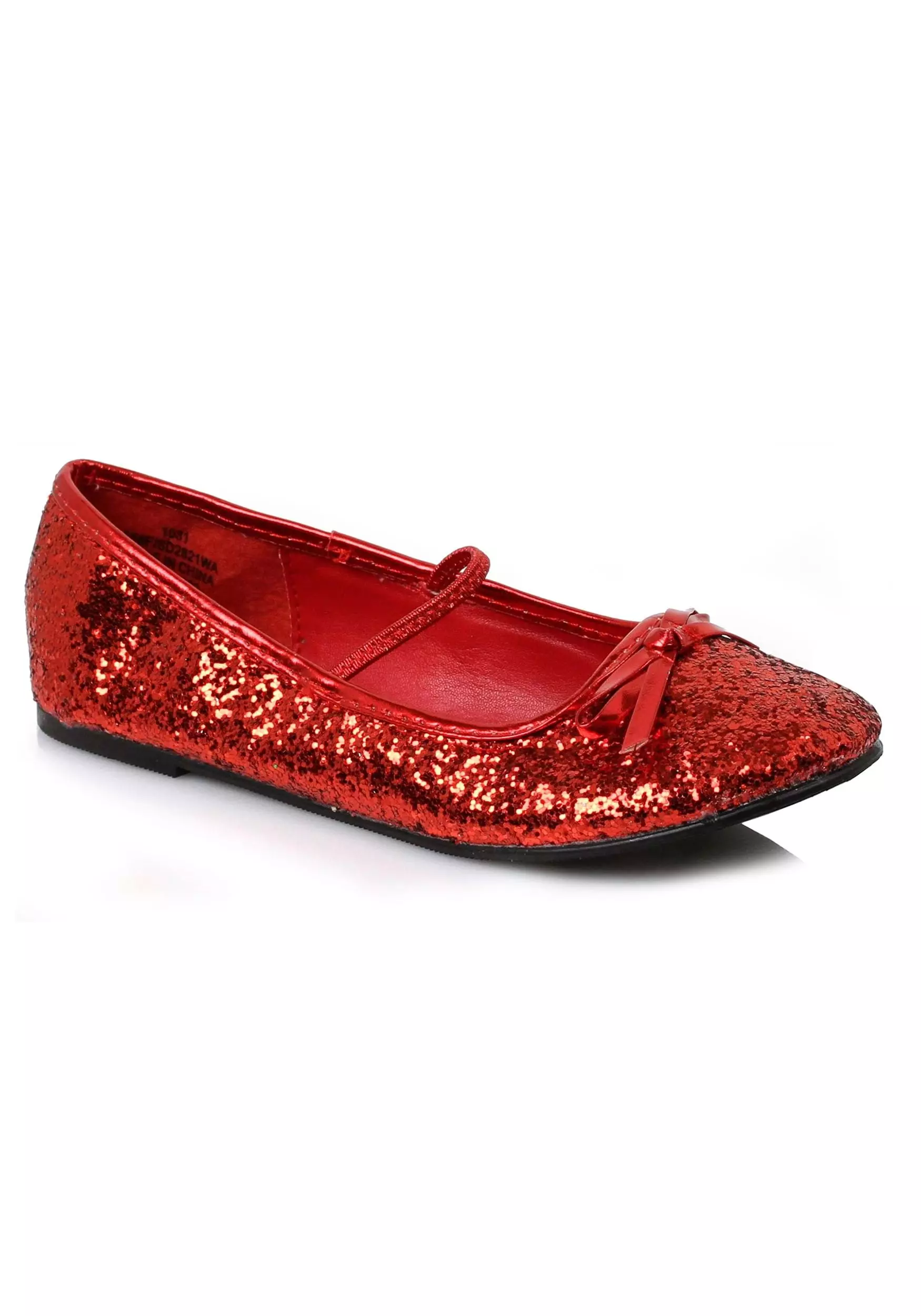 Ellie Red Ruby Glitter Ballet Flat Shoes For Girls 4 Ellie Red Ruby Glitter Ballet Flat Shoes For Girls - Image 2
