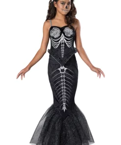 Fun World Girls Skeleton Mermaid Costume