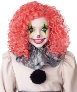 California Costume Collection Bright Red Glow In The Dark Curly Clown Wig
