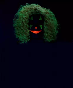 California Costume Collection Bright Red Glow In The Dark Curly Clown Wig -Wonderful Halloween Costumes Shop glow in the dark bright red curly clown wig alt 3