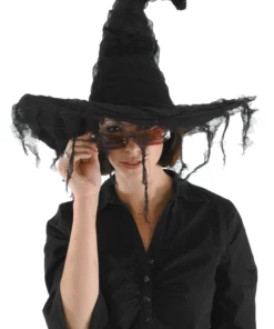 Elope Grunge Witch Black Costume Hat Accessory