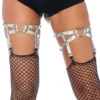LEG AVENUE Iridescent Studded Thigh High Garter Accessory -Wonderful Halloween Costumes Shop iridescent studded thigh high garter